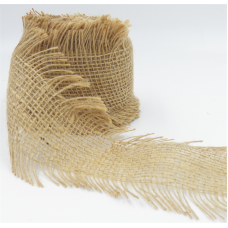 4 Inch Frayed Edge Natural Burlap Ribbon, 10 Yards (Lot of 1 Spool) SALE ITEM